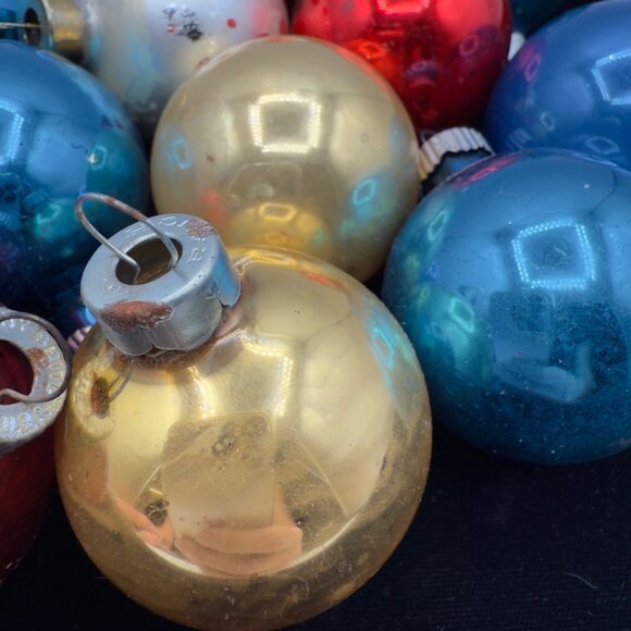 Vintage Mercury Glass Christmas Ornaments Shiny Bright Rauch Made in USA Small - Picture 3 of 16